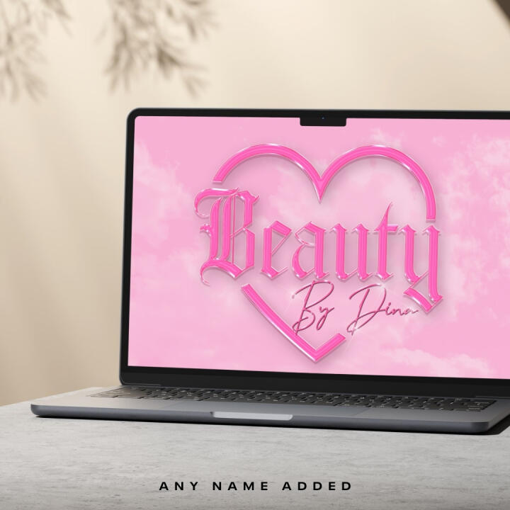 Pink gloss heart | Premade Logo | Your Name Added | FREE Watermark | Ready in 3 Days - 2
