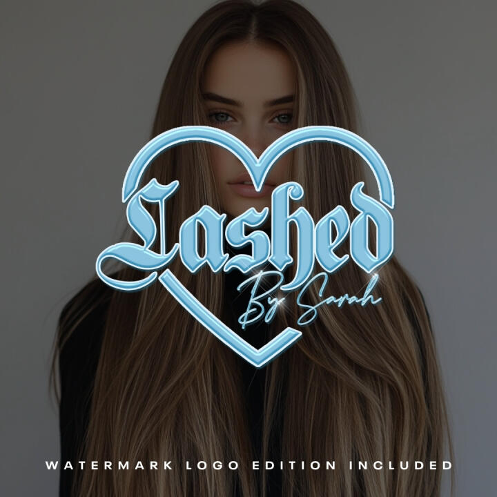 Blue heart | Premade Logo | Your Name Added | FREE Watermark | Ready in 3 Days - 3