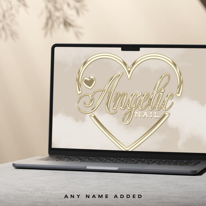 GOLD GLOSS HEART | PREMADE LOGO | YOUR NAME ADDED | FREE WATERMARK | READY IN 3 DAYS Thumbnail 1
