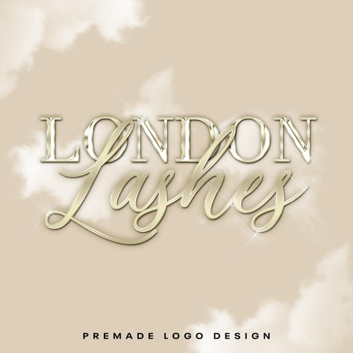 BEIGE CHROME GOLD LOGO | PREMADE LOGO | YOUR NAME ADDED | FREE WATERMARK | READY IN 3 DAYS - 1