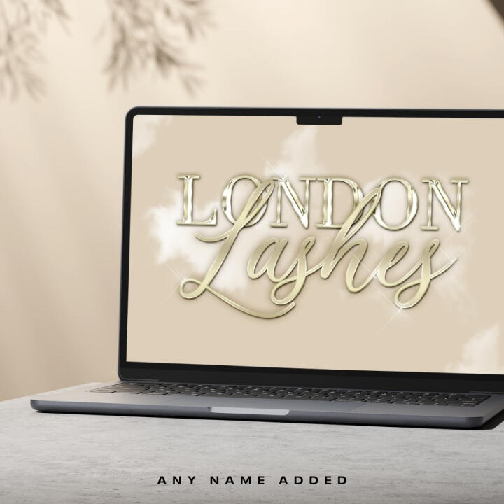 BEIGE CHROME GOLD LOGO | PREMADE LOGO | YOUR NAME ADDED | FREE WATERMARK | READY IN 3 DAYS - 2