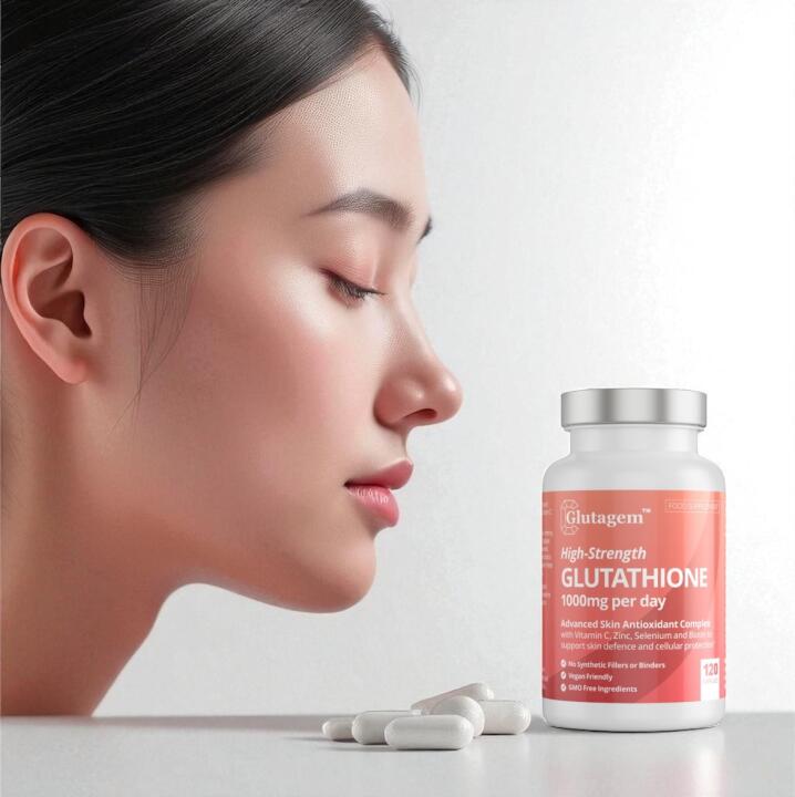 GLUTAGEM® GLUTATHIONE SUPPLEMENT 1000mg MADE IN THE UK – High Strength Skin Antioxidant & Brightening Supplement  – 120 Vegan Capsules - 1