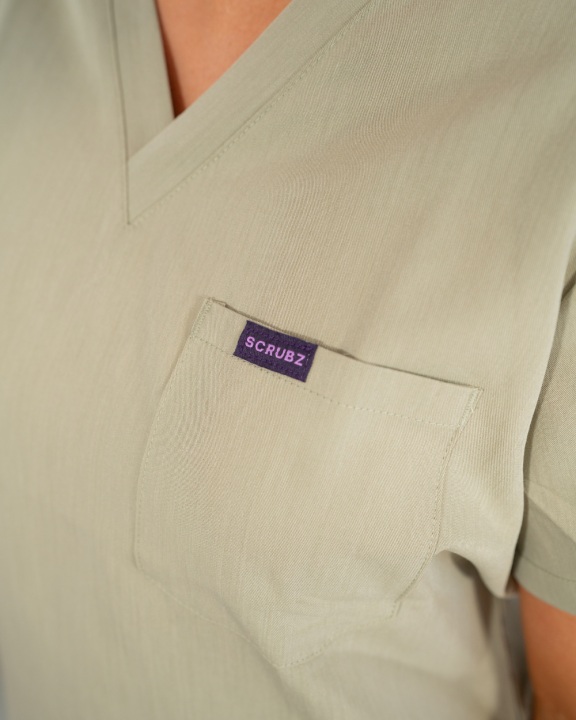 (SCRUBZ) a fresh new look into work wear SAGE TAUPE TOP SIZE 8 Thumbnail 2