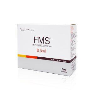 FMS 32G Fine Micro Syringe 0.5ml 8mm (box of 100)