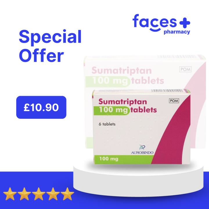Sumatriptan 100mg x 6 tabs