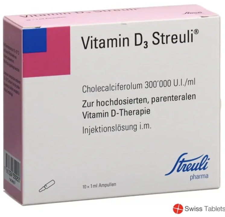 Vitamin D3 Streuli 300,000units/1ml solution for injection ampoules (10)