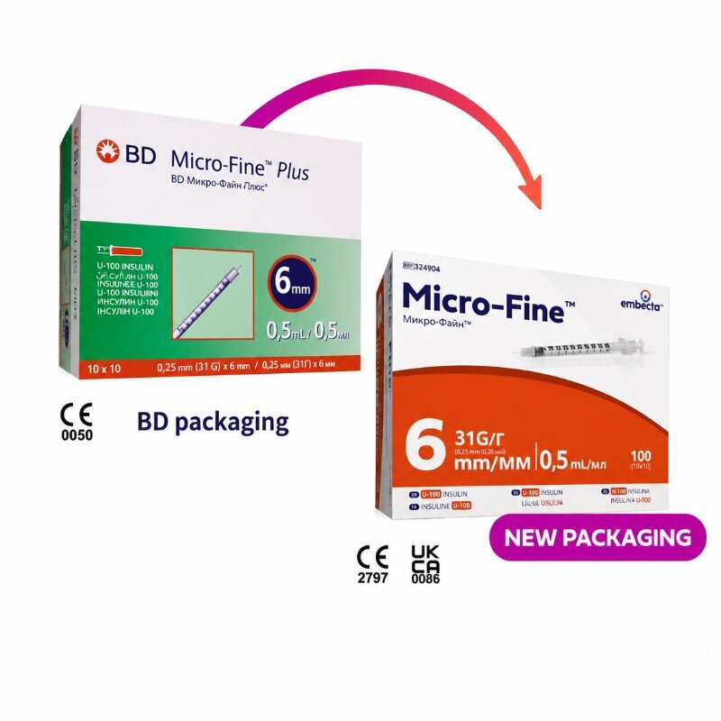 Micro-Fine U100 Fixed Needle Syringe, 1 mL, 29G x 12.7 mm, Box of 100 (BD/Embecta) Thumbnail 1