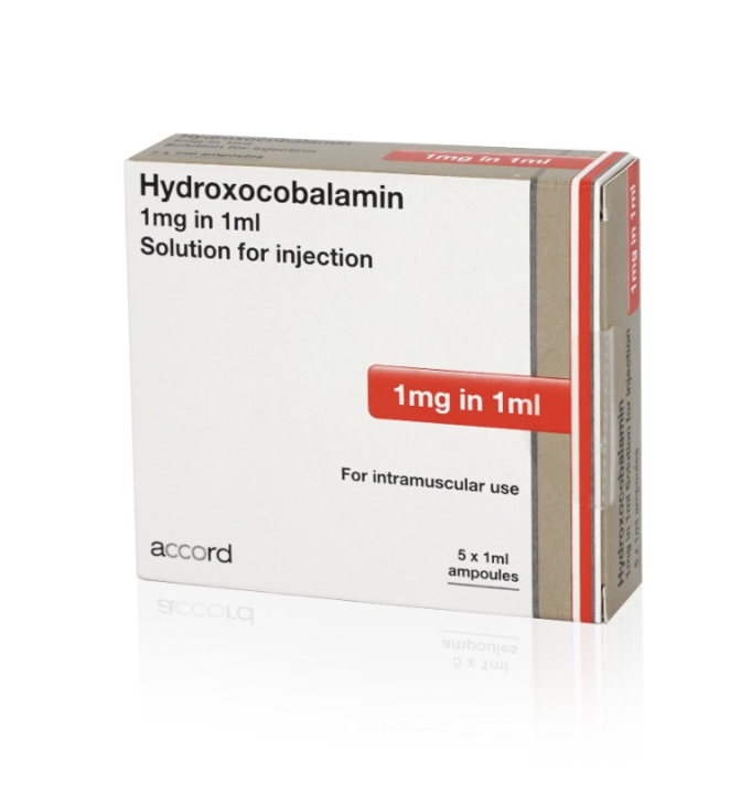 B12 Hydroxocobalamin 1mg/1ml x 5 vials Image