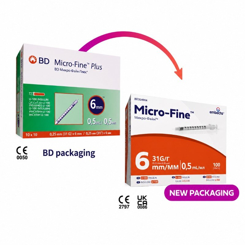 Micro-Fine U100 Fixed Needle Syringe, 0.5 mL, 29G x 12.7 mm, Box of 100 (BD/Embecta) Thumbnail 1