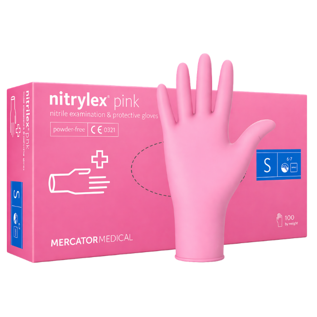 Pink Nitrile Gloves Powder Free (Small)