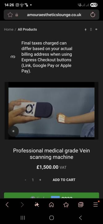Vein scanning machine /vein finder