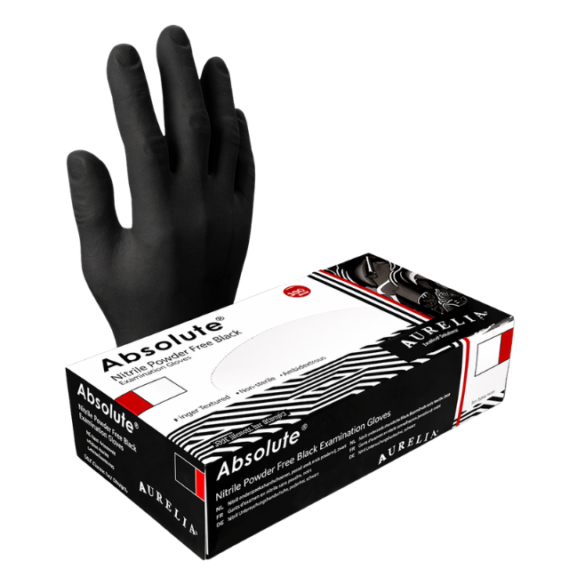 Aurelia Absolute 100 Black Nitrile Powder Free Gloves - Medium Image