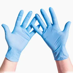 MEDIUM Blue Nitrile Disposable Gloves – Medical Grade – Powder Free Image