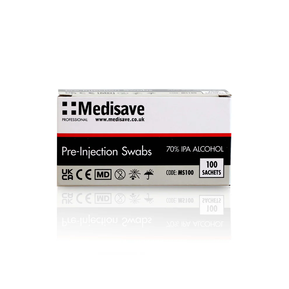 Pre-Injection Swabs/wipes 70% IPA Alcohol x 100