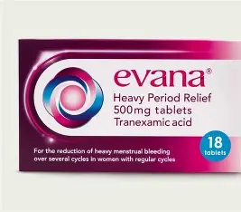 Evana (Tranexamic acid) 500mg tablets (18)