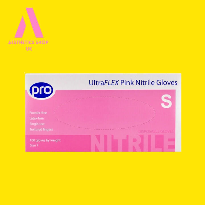 Ultraflex Pink Nitrile Glove Powder Free – Small x 100