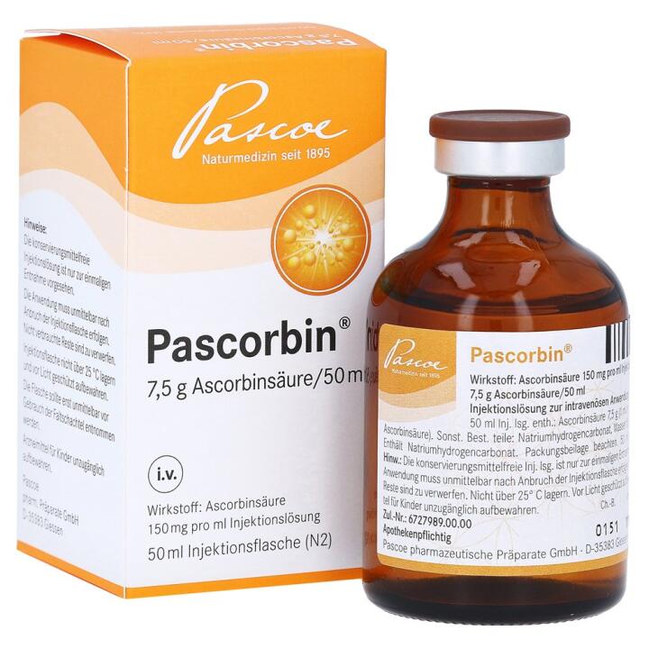 Pascorbin Pascoe Vitamin C (Ascorbic acid 150mg/ml; 7.5g/50ml) Image