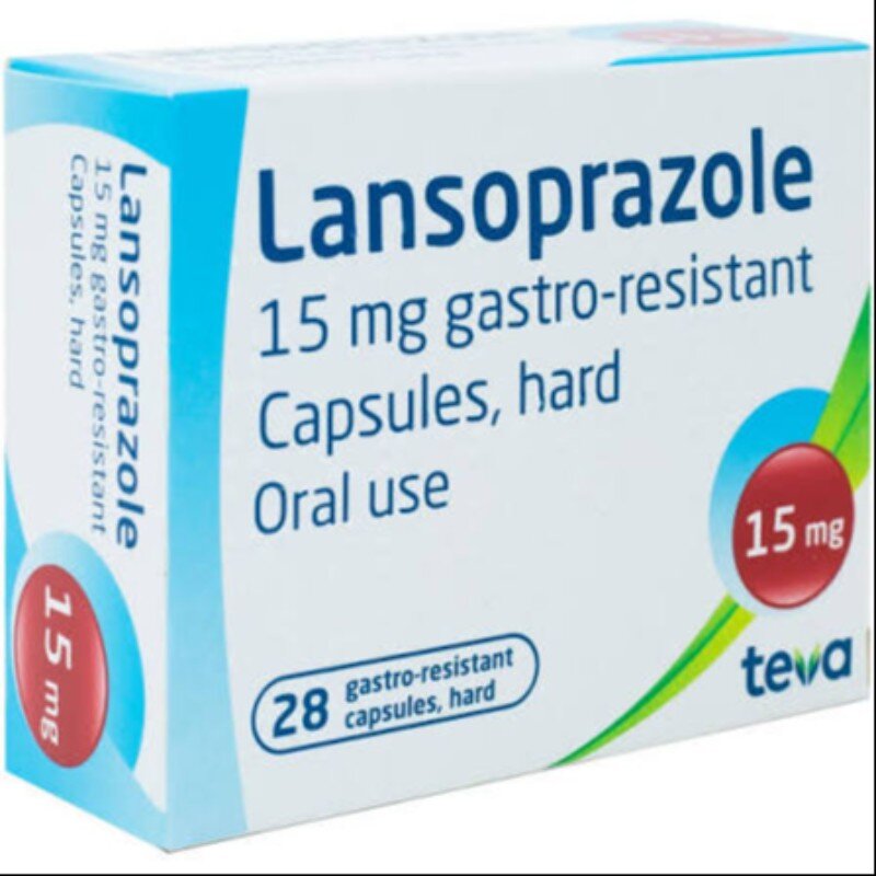 Lansoprazole 15 mg (28 gastro-resistant capsules, hard)