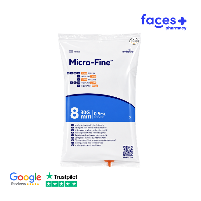 BD (EMBECTA) Pack of 10 - Micro Fine 0.5ml U100 Insulin Needle 30g x 8mm