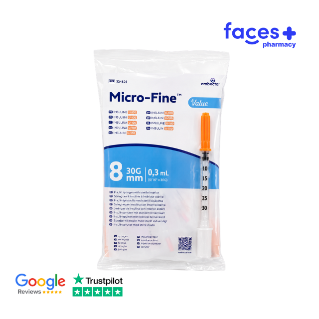 BD (EMBECTA) Pack of 10 - Micro Fine 0.3ml U100 Insulin Needle 30g x 8mm