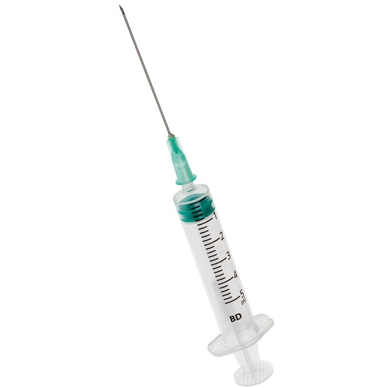 BD Emerald with BD Microlance™ Needle Luer Slip Syringe 5ml 21g x 40mm (1.5")