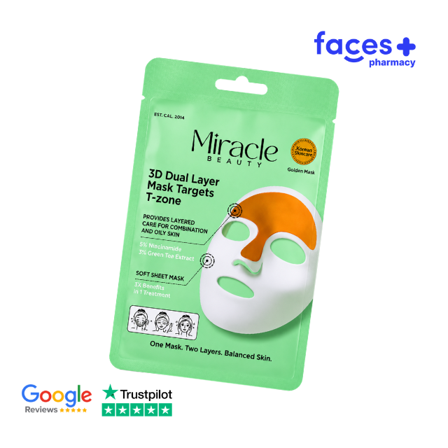 Miracle Beauty Single 3D Dual Layer Mask Targets T-Zone