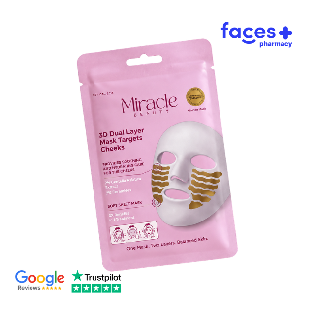Miracle Beauty SET of 5 - 3D Dual Layer Mask Targets Cheeks
