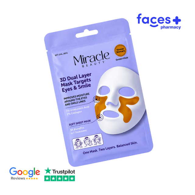 Miracle Beauty SET of 5 - 3D Dual Layer Mask Targets Eyes & Smile