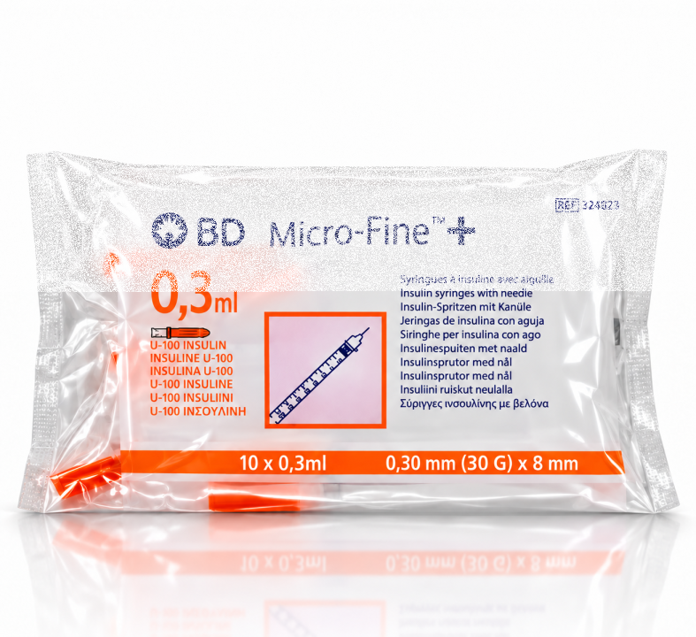 BD Micro Fine Plus 0.3ml U100 30G 8mm x 10