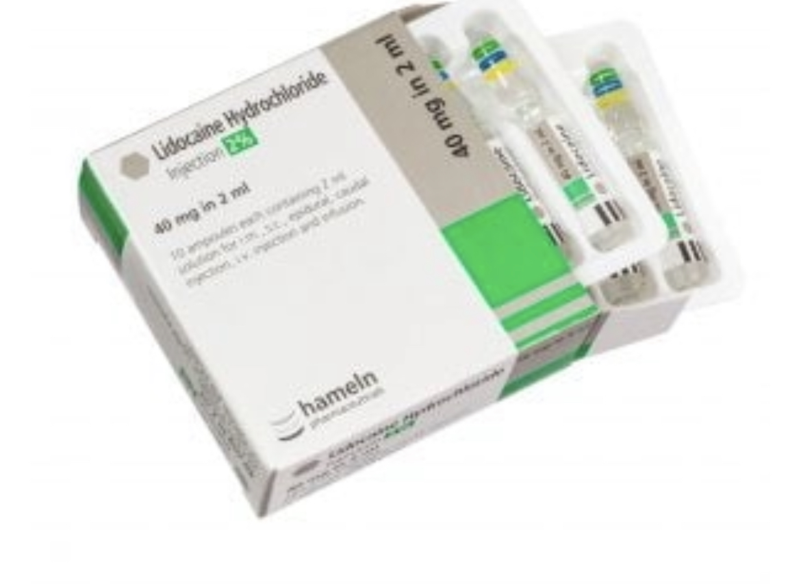 Lidocaine 2% Hydrochloride Ampoules x 40mg/2ml (10)