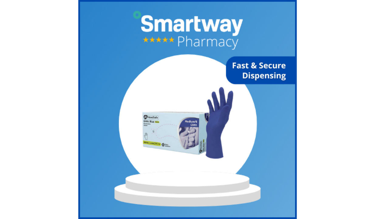 Nitrile Powder free Blue Examination gloves (medium) - 1