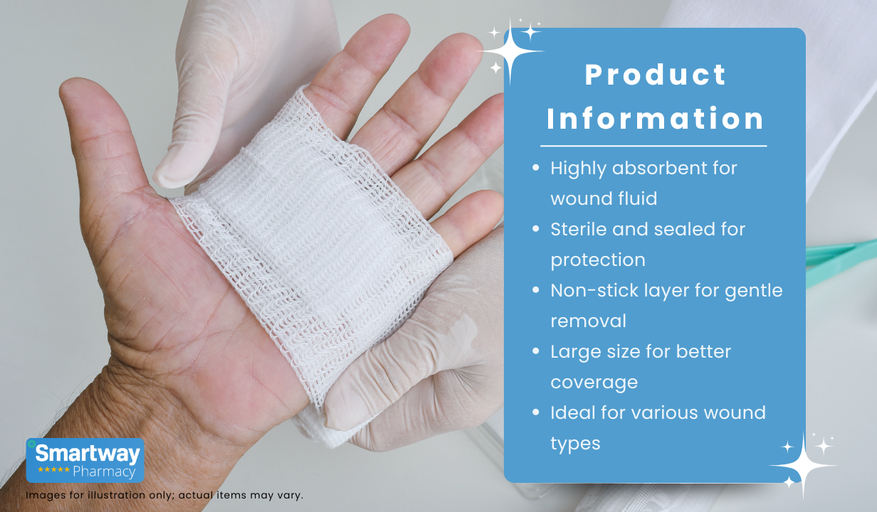 Sterile Extra Absorbent Dressing Pad 20x10cm Pack of 5 - 3