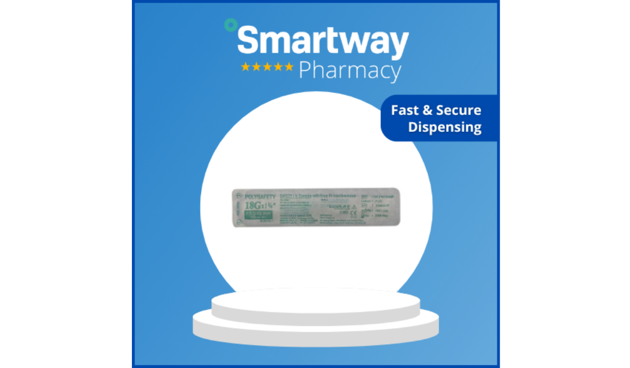 Cannula I.V with snap Fit Injection valve 18G x 1 3/4 - 1