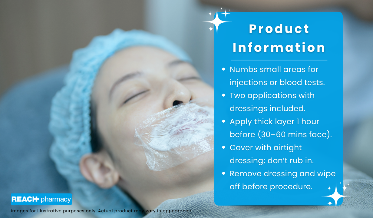 Emla Numbing Cream 5g & 2 x Dressings - 3