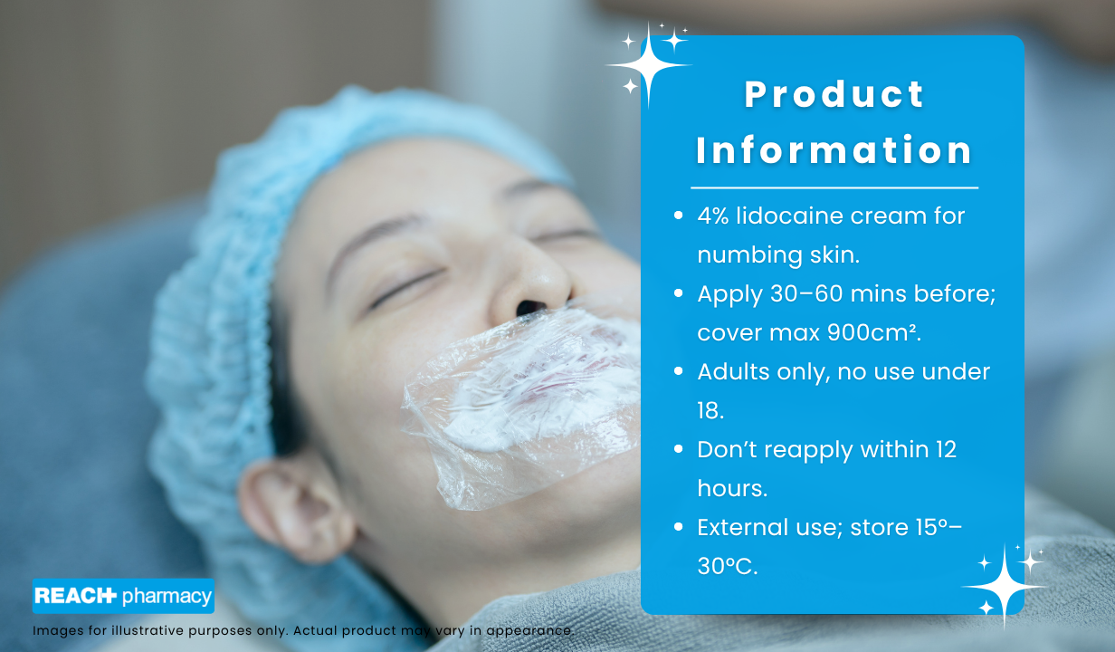 LMX4 Lidocaine numbing cream 4% 5 x 5g tubes & 10 x Dressings - 3