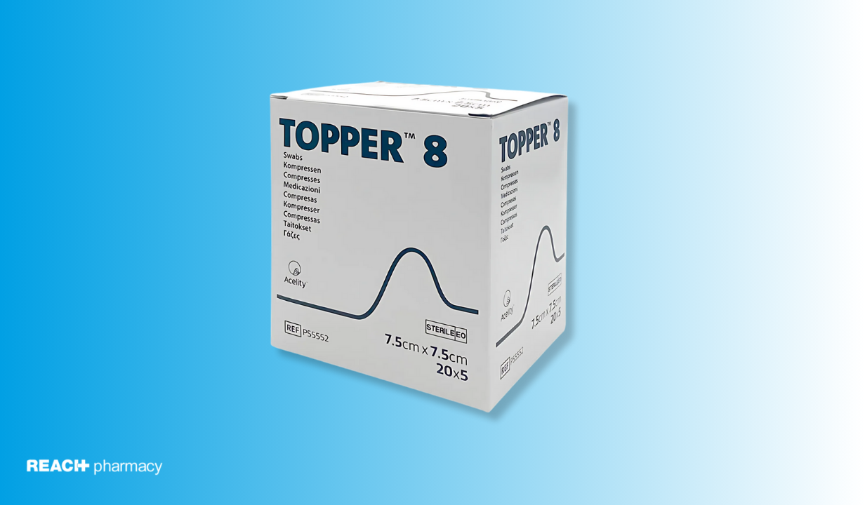 TOPPER 8 GAUZE SWABS STERILE 7.5CMSQ 4PLY 20X5(100 PACK) - 1