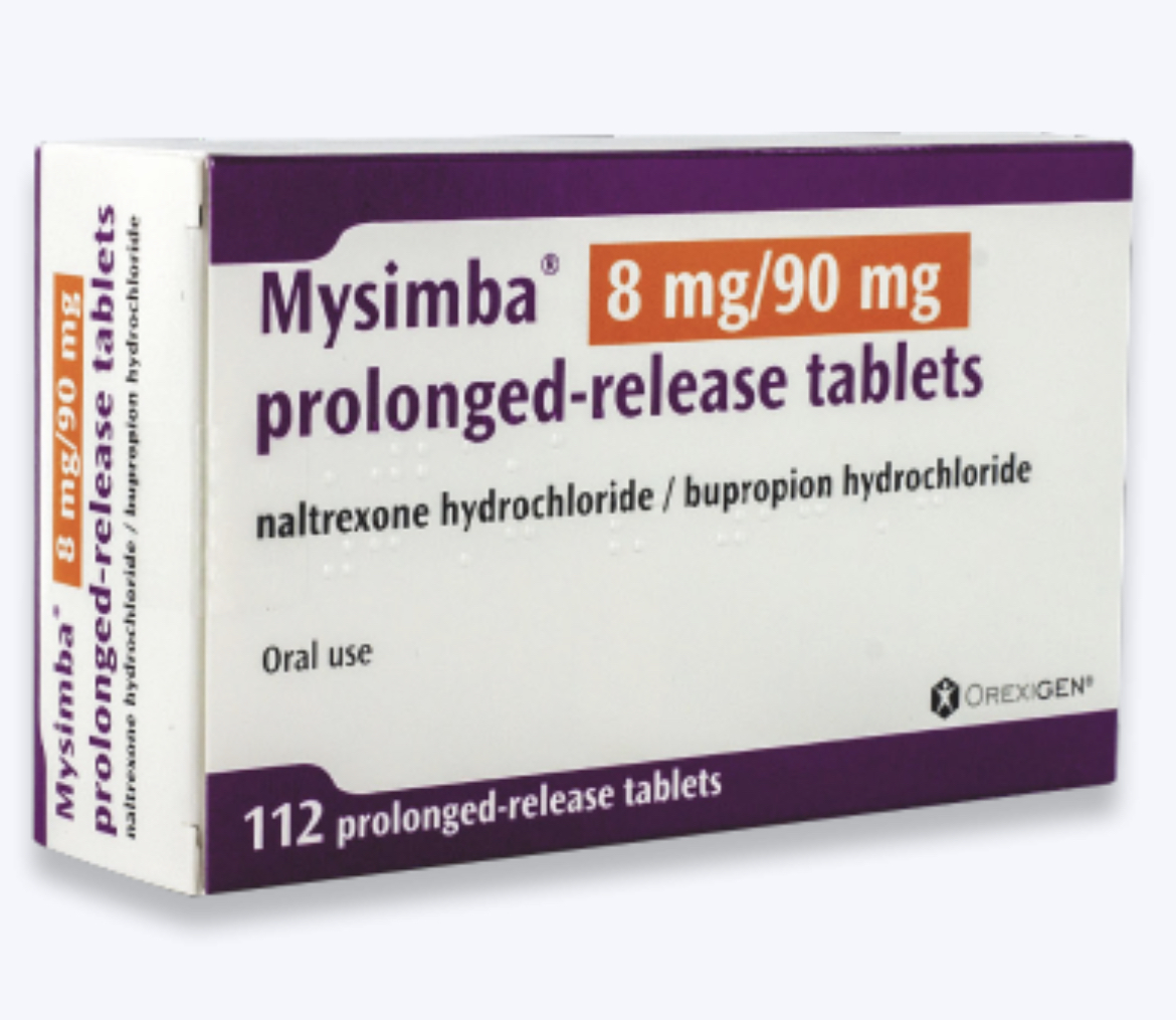 Mysimba 8mg/90mg Prolonged Release weight-loss  Tablets pack of 112 - 1