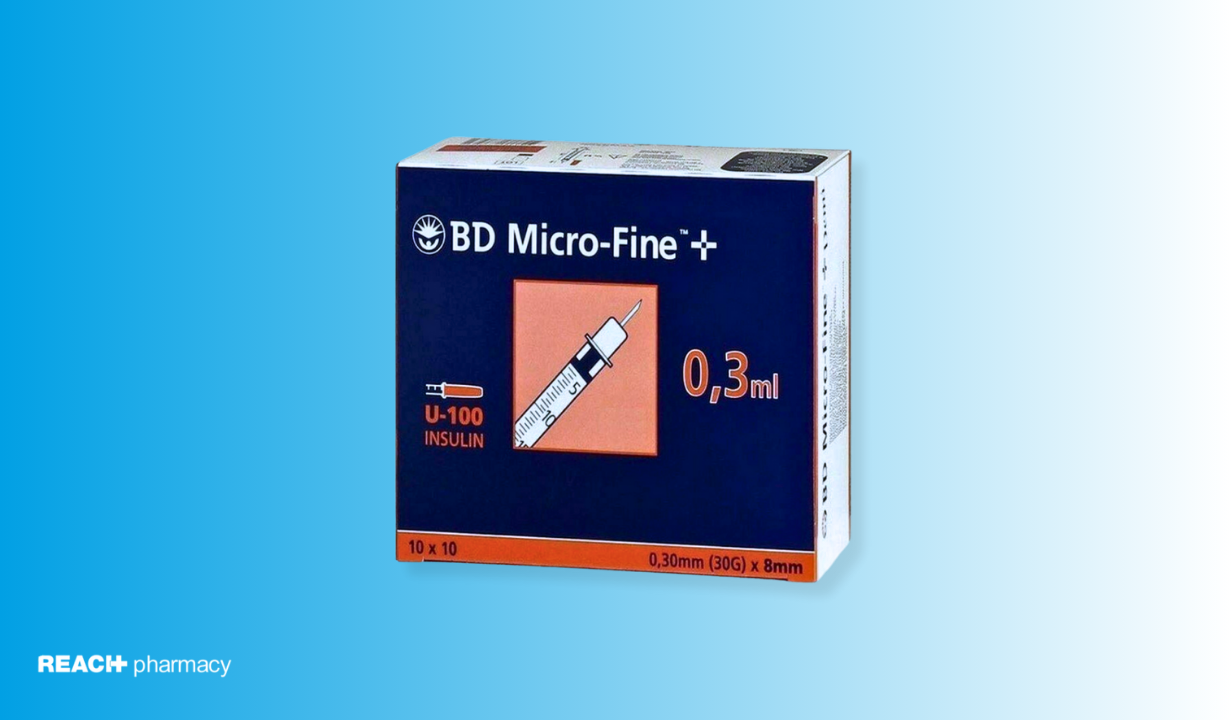 BD Microfine Syringe and Needle u100 0.3ml 30g 8mm BOX OF 100 - 1