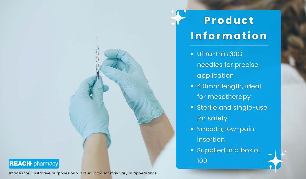 Feelsoft Ultra-Thin Micro Meso Needles 30G 4.0mm - Box of 100 - 3