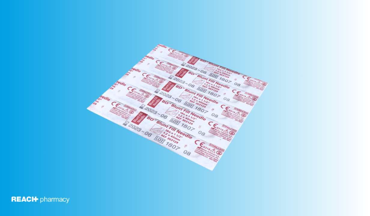 BD Blunt Fill Safety Draw-up Needle, 18 G red, 40 mm 1½" 45 degr, Qty100 - 1