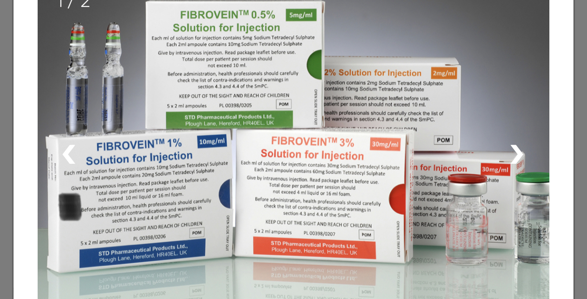 Fibrovein 0.2 % 10 x 5ml solution for injection for varicose veins