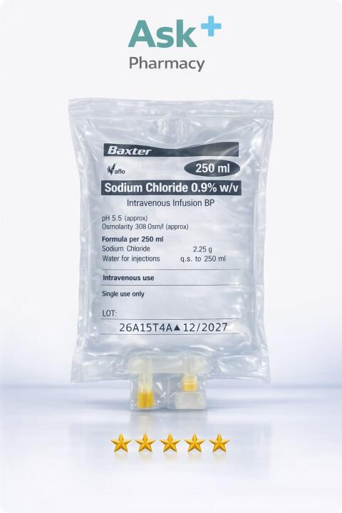 Sodium chloride 0.9% solution for infusion 100ml bags