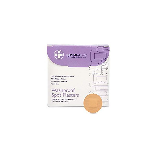 Unperforated Washproof Spot Plasters 2.2cm x 100 - 1