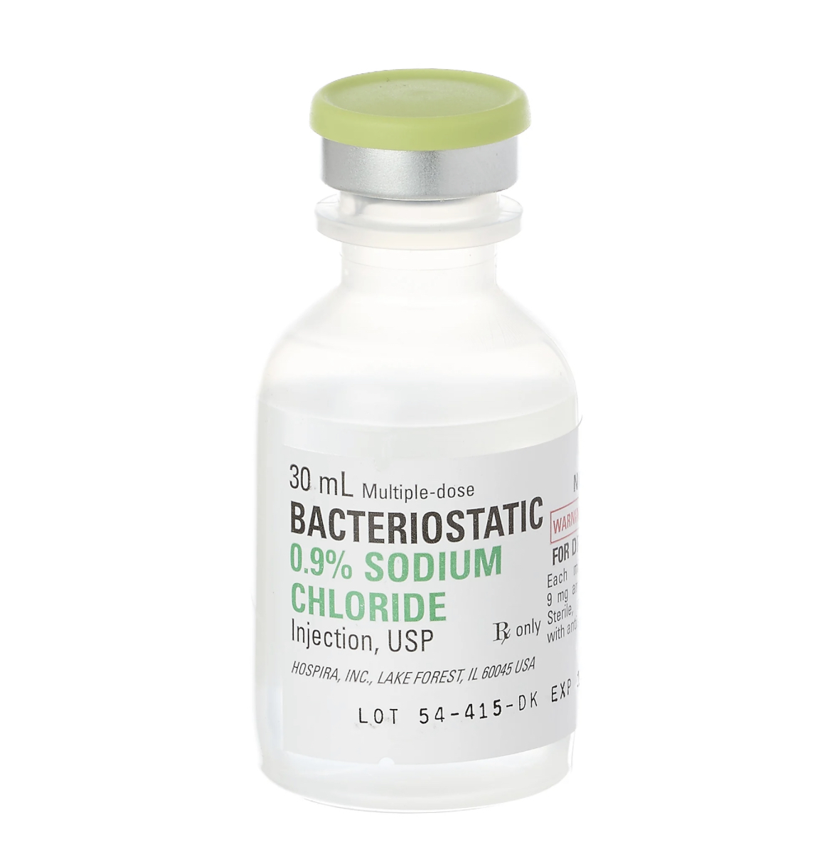 Bacteriostatic Saline 30ml. Pack of  3 x 30ml bottles- ( triple pack ) less painful when injecting toxins - 1