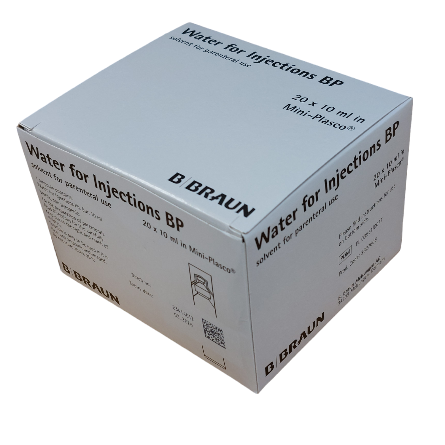 Braun Water For Injections (Mini-Plasco) 10ml x 20 - 1