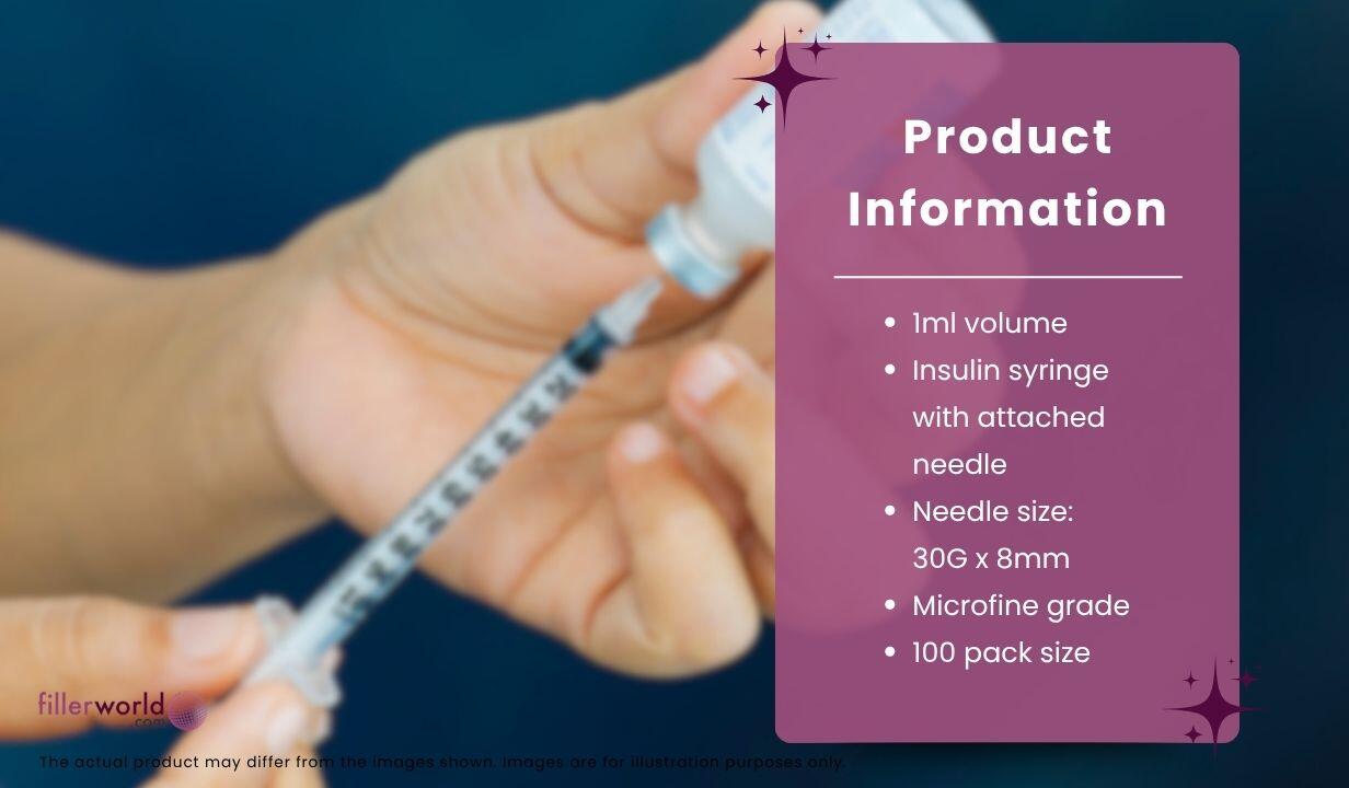 BD BD320935 Microfine Insulin syringe (1ml) 30G x 8mm needle 100x1ml - 4