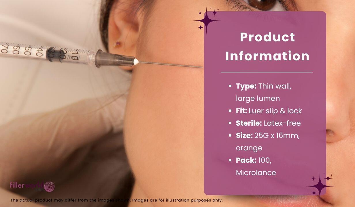 BD BD300600- Microlance hypodermic needle Orange 25G x 16mm 100 x needles - 4