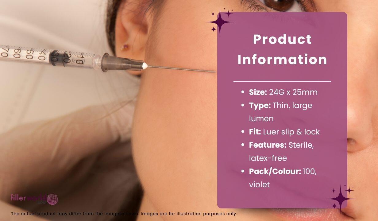 BD BD304100- Microlance hypodermic needle Violet 24G x 25mm 100 x needles - 4