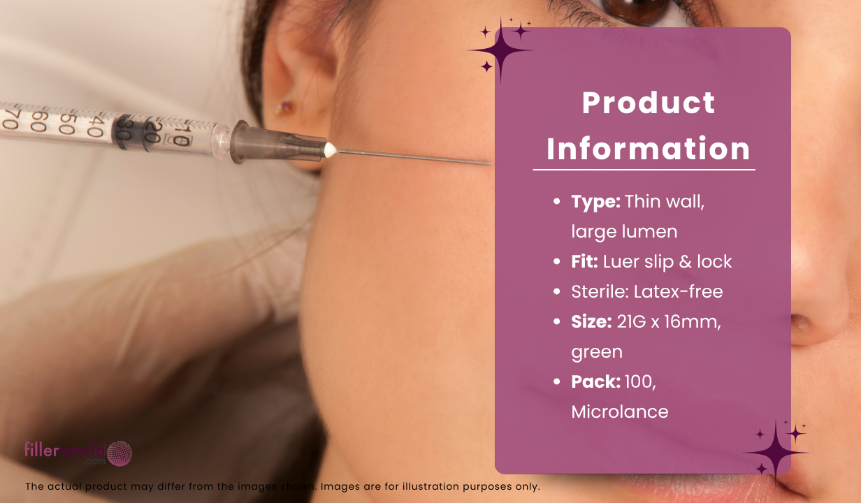 BD BD304434- Microlance hypodermic needle Green 21G x 16mm 100 x needles - 4