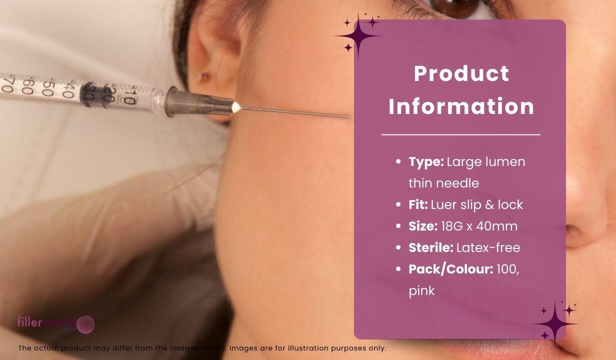 BD BD304622- Microlance hypodermic needle Pink 18G x 40mm 100 x needles - 4